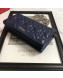 Dior Lady Dior Leather Clutch with Chain Navy Blue