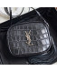 Saint Laurent Blogger Mini Camera Shoulder Bag in Crocodile Embossed Leather 425317 Black 2019