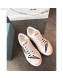 Prada Calfskin Glitter Lightning Sneakers White/Silver 2019