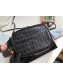 Saint Laurent Blogger Small Camera Shoulder Bag in Crocodile Embossed Leather 425316 Black 2019