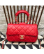 Chanel Quilted Lambskin Medium Flap Bag with Ring Top Handle AS1358 Red 2020Chanel Quilted Lambskin Medium Flap Bag with Ring Top Handle AS1358 Red 2020