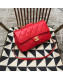 Chanel Quilted Lambskin Medium Flap Bag with Ring Top Handle AS1358 Red 2020