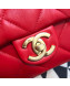 Chanel Quilted Lambskin Medium Flap Bag with Ring Top Handle AS1358 Red 2020