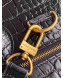 Louis Vuitton Men's Steamer PM Crocodile Embossed Leather Top Handle Bag M44473 Black/Gold 2019
