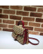Gucci GG Diagonal Marmont Mini Top Handle Bag 583571 Beige/Red 2020
