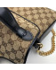 Gucci GG Diagonal Marmont Mini Top Handle Bag 583571 Beige/Black 2020