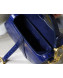 Dior Saddle Medium Bag in Crocodile Embossed Leather Blue 2019