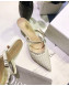 Dior J'Adior Teddy-D Fringe Mules in Braided Lambskin White 2020