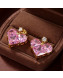 Celine Crystal Earrings Pink 2021 04