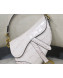 Dior Saddle Medium Bag in Crocodile Embossed Leather White 2019