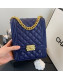 Chanel Grained Calfskin Boy Flap Bag AS0130 Royal Blue/Gold 2019