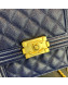 Chanel Grained Calfskin Boy Flap Bag AS0130 Royal Blue/Gold 2019