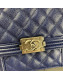 Chanel Grained Calfskin Boy Flap Bag AS0130 Royal Blue/Silver 2019