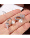 Celine Crystal Stud Earrings Silver 2021 09