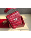 Valentino Rockstud Spike Lambskin Small Vertical Bag 0124 Red 2019  