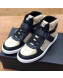 Chanel Quilted Leather Buckle High-top Sneakers Gold 2019