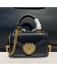Dolce&Gabbana Small Devotion Leather Top Handle Bag Black 2019