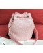 Chanel Fabric Logo Print Small Drawstring Bag Pink 2019
