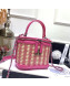 Chanel Rattan Woven Small Vanity Case AS1352 Pink/Beige 2020
