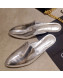 Chanel Metallic Leather Mules G34303 Silver 2019