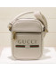 Gucci Print Leather Shoulder Bag 574803 White 2018