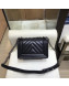 Chanel Chevron Lambskin Small Boy Flap Bag with Vintage Silver Hardware Black