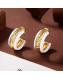 Celine Stud Hoop Earrings White/Gold 2021 57