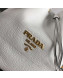Prada Leather Bucket Bag 1BE018 White 2019