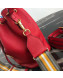 Prada Leather Bucket Bag 1BE018 Red 2019