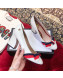 Gucci Leather Heel Pump with Web Bow White 2019