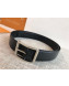 Louis Vuitton Reversible Epi and Embossed Leather Belt with Silver Square Buckle 40mm 2019