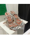 Amina Muaddi Leather Colored Crystal Strap High Heel Sandals 9.5cm White/Black 2022