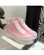 Celine Canvas Flatform High-top Sneakers Pink 2022 032407