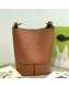 Loewe Hobo Anagram Bucket Bag in Classic Calfskin Brown Leather 2021