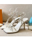 Louis Vuitton Nova Lambskin Strap Sandals 9cm White 2021 