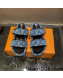 Louis Vuitton Bom Dia Monogram Velvet Flatform Slide Sandals Denim Blue 2021 77