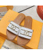 Louis Vuitton Lock It Flat Leather Slide Sandals with LV Circle White 2022
