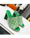 Louis Vuitton Silhouette Monogram Denim High Heel Slide Sandals 8cm Green 2022