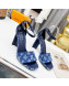 Louis Vuitton Silhouette Monogram Denim and Leather Sandals 8cm Light Blue 2022