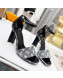 Louis Vuitton Silhouette Monogram Denim and Leather Sandals 8cm Grey 2022