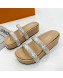 Louis Vuitton Appeal Crystal Slender Straps Platform Slide Sandals Beige 2022