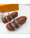 Louis Vuitton Appeal Crystal Slender Straps Platform Slide Sandals Brown 2022
