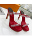 Louis Vuitton Appeal Crystal Slender Straps High Slide Sandals 10.5cm Red 2022