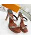 Louis Vuitton Appeal Crystal Slender Straps High Slide Sandals 10.5cm Brown 2022