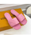 Louis Vuitton Revival Flat Slide Sandals in Monogram Embossed Lambskin Pink 2022 07