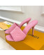 Louis Vuitton Revival High Heel Slide Sandals 9.5cm in Monogram Embossed Lambskin Pink 2022 03