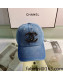 Chanel Denim Baseball Hat Dark Blue 2022 0310148