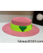 Bottega Veneta Straw Wide Brim Hat Pink 2022 031117