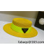 Bottega Veneta Straw Wide Brim Hat Yellow 2022 031120