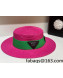 Bottega Veneta Straw Wide Brim Hat Dark Pink 2022 031123